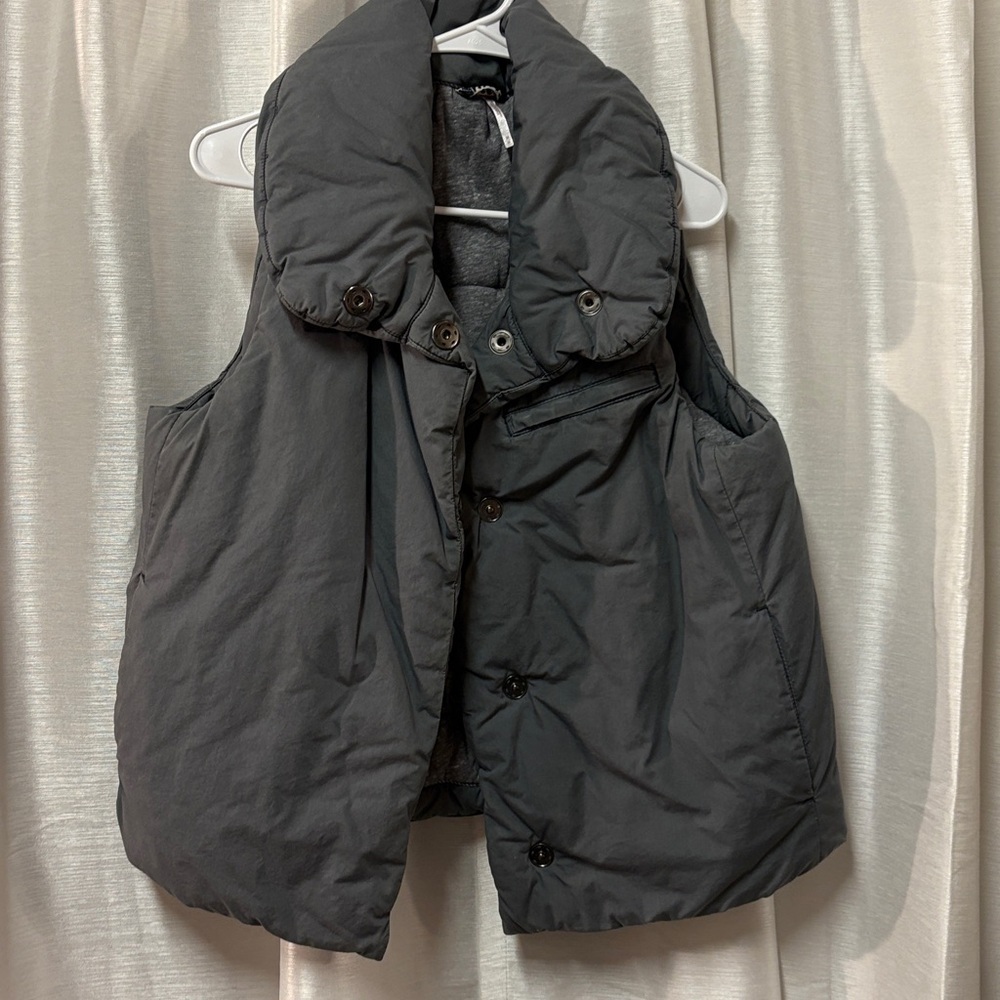 RARE Free People Shark Grey Pillow Puffer Vest Medium Retired Style - Picture 10 of 15
